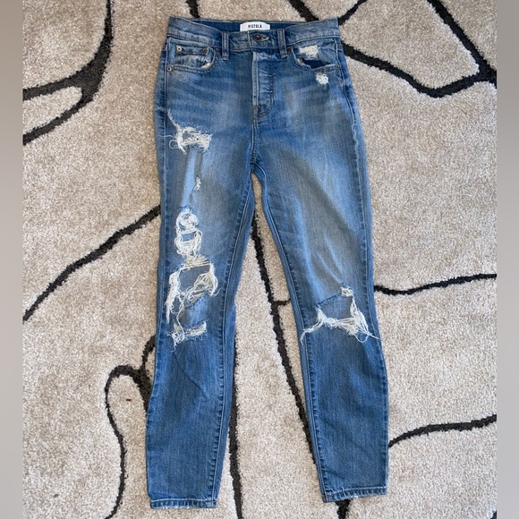 Pistola Presley Destroyed High Waist Relaxed Jeans - Picture 9 of 11